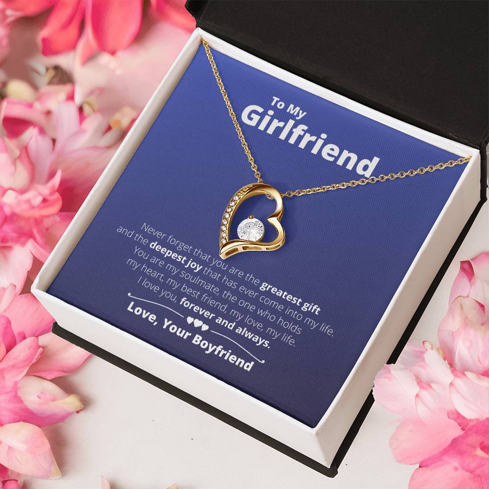 To My Girlfriend My Greatest Gift & Deepest Joy Necklace 1 Forever Love Necklace