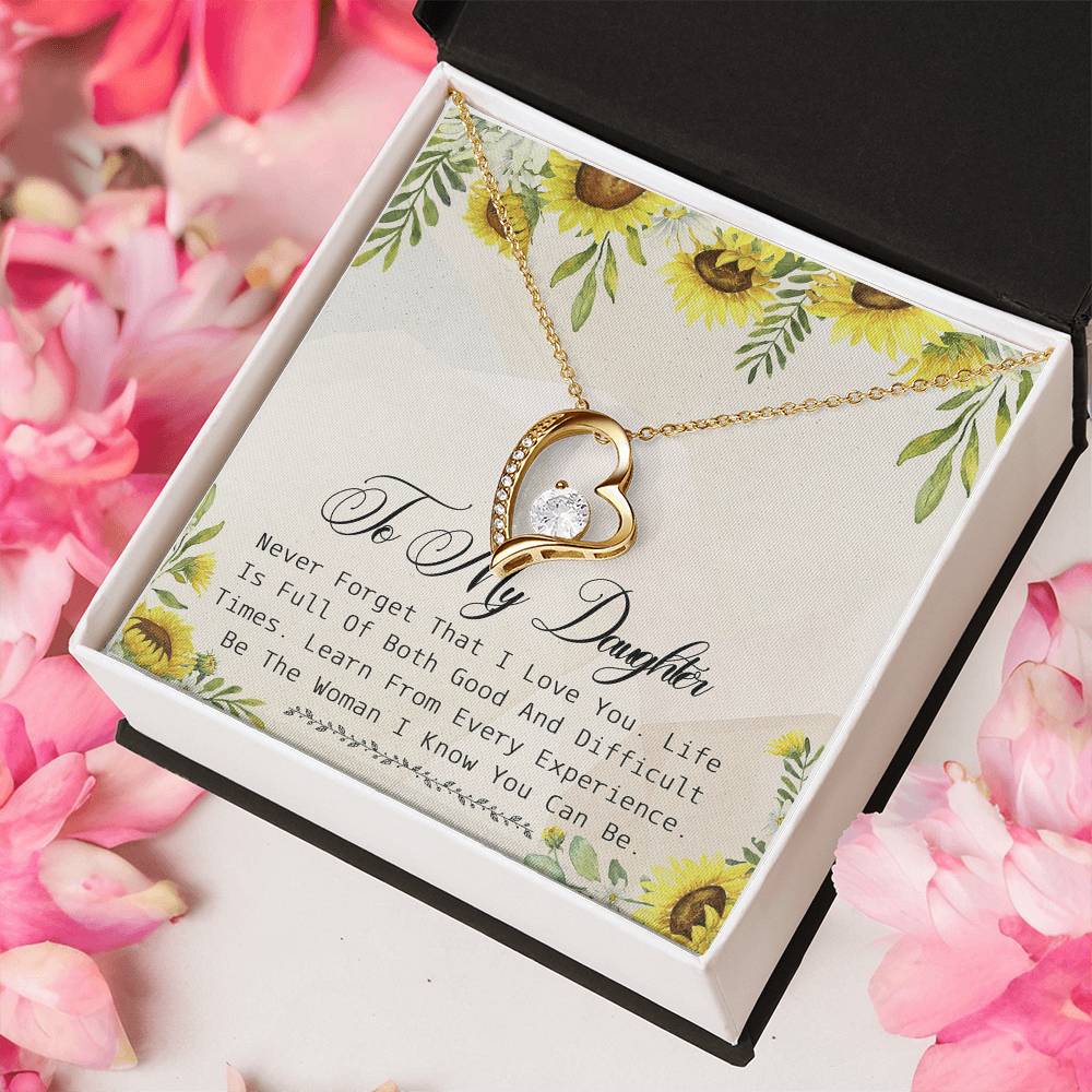 To My Beautiful Daughter Necklace To Daughter From Mom Mom And Daughter Gift Valentine's Mother's Day Daughter Graduation Gift Forever Love Necklace