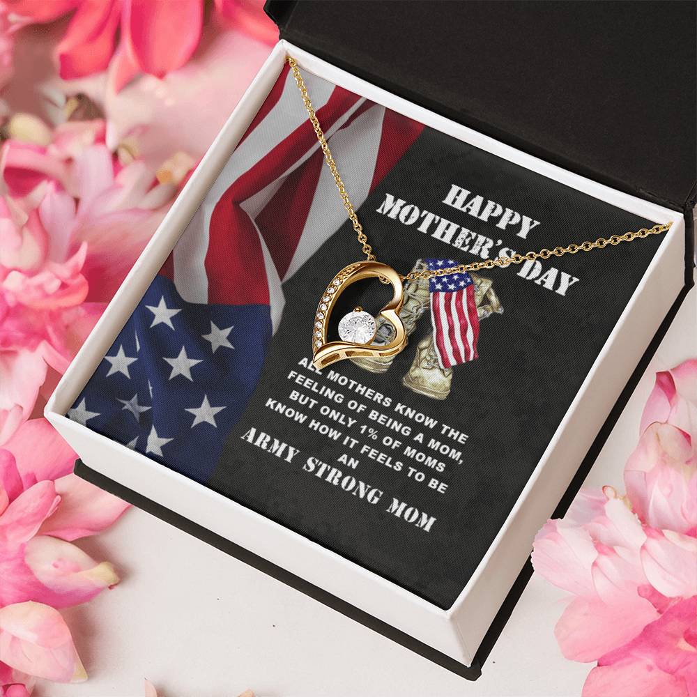 Army Mom Gift Strong Mom Forever Love Necklace