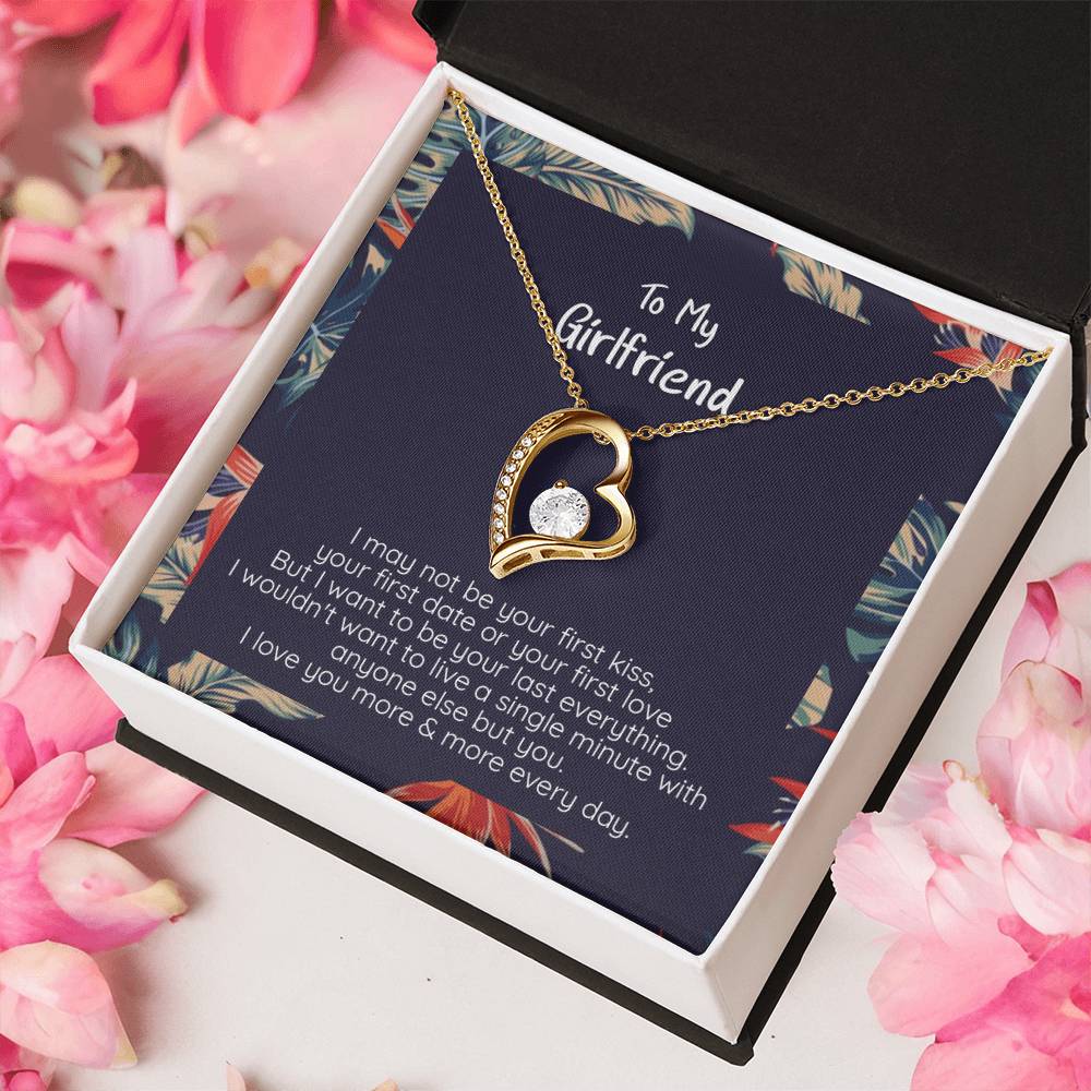 Girlfriend Your Last Everything White Or Yellow Gold Finish Cz Heart Pendant Necklace Forever Love Necklace