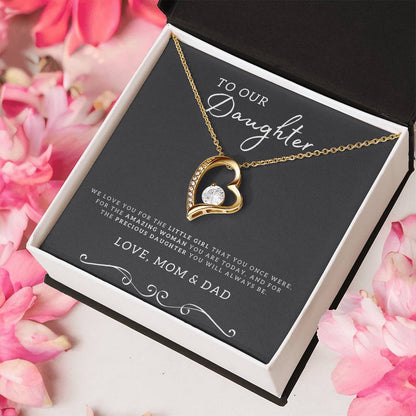 Dear Daughter Necklace - Daughter Mother's Day Gift - To My Daughter Necklace From Mom Dad Forever Love Necklace