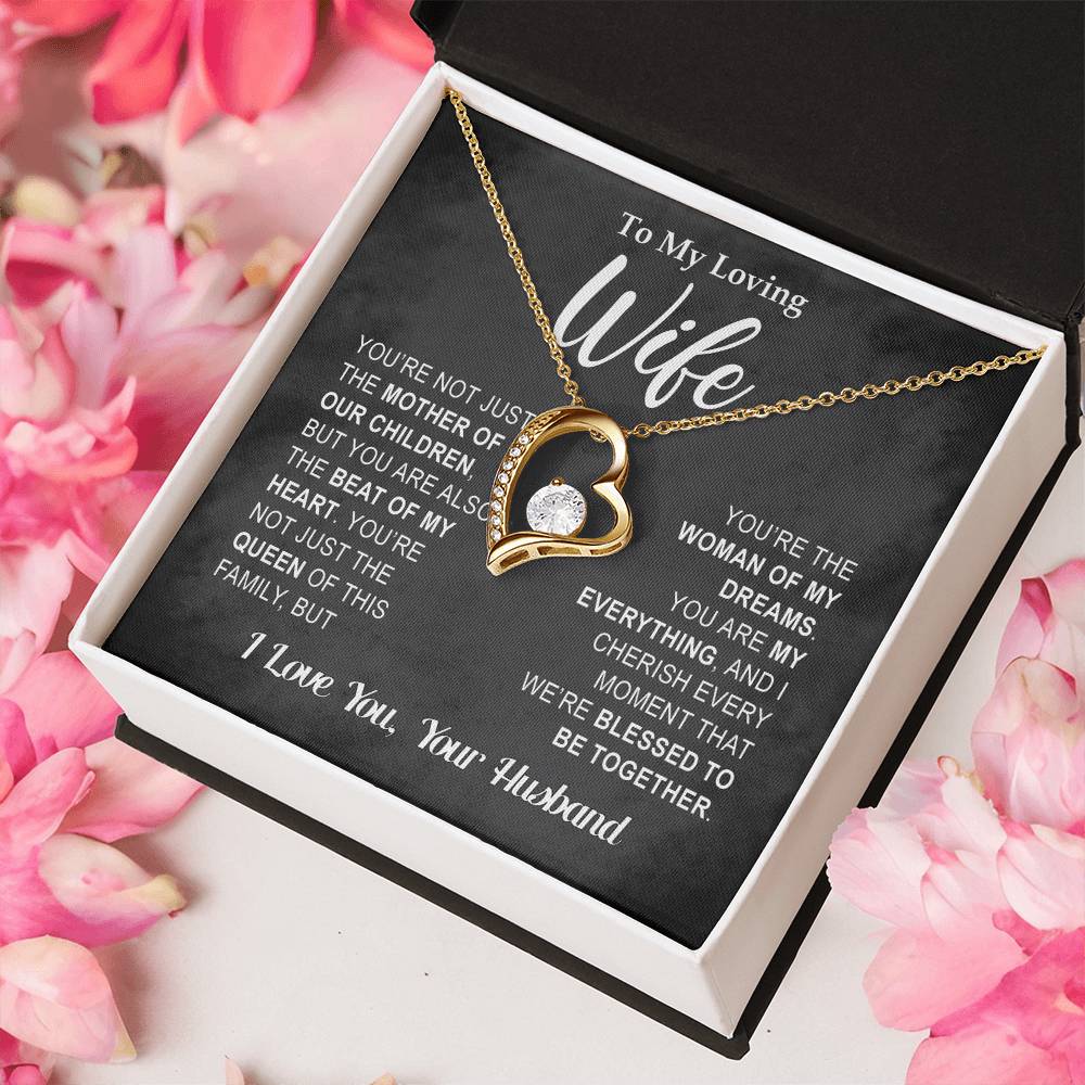 To My Loving Wife - Heart Melt Message  Forever Love Necklace Forever Love Necklace