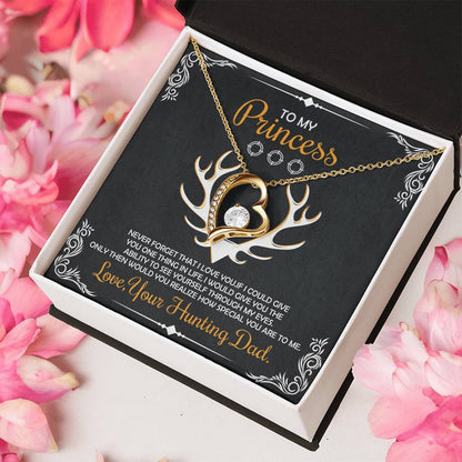 Hunting Daughter Necklace Gift From Hunting Dad Daughter Gift Necklace Daughter Birthday Gift Christmas Gift For Daughter Forever Love Necklace
