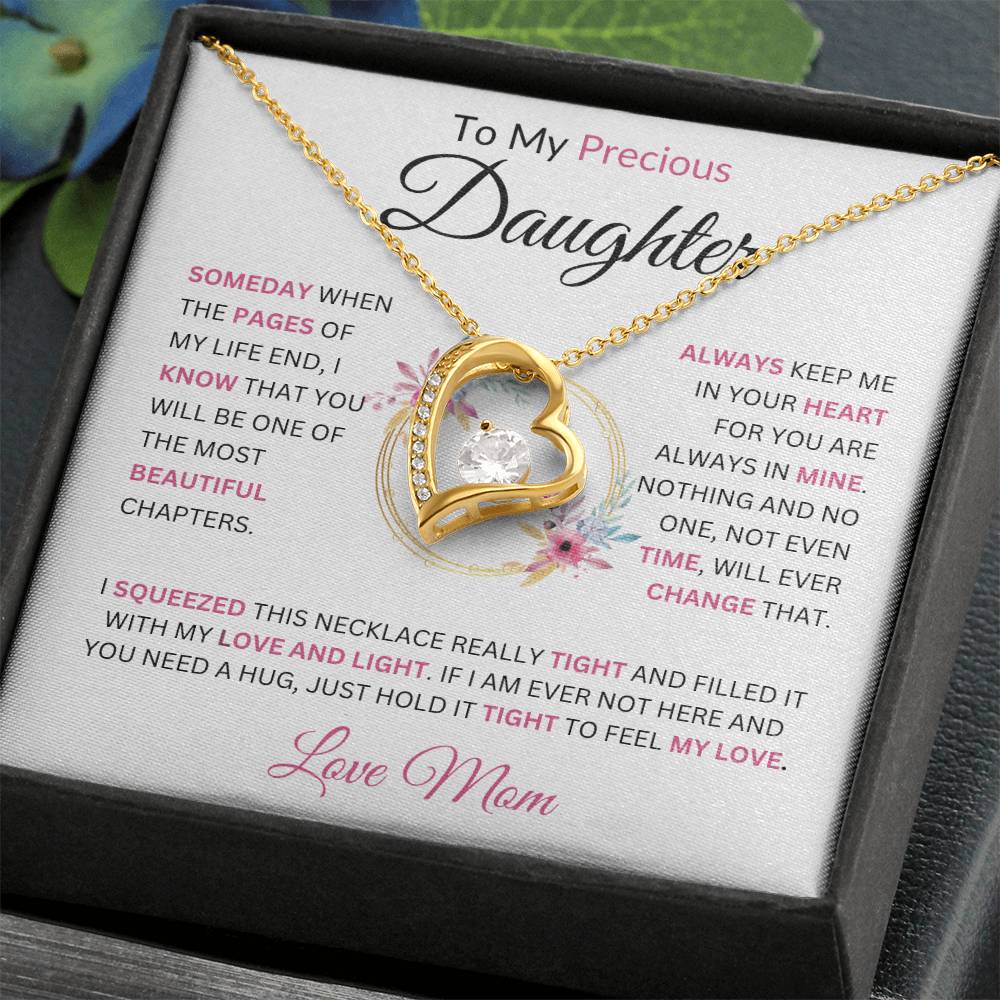 To My Precious Daughter  Someday When The Pages Love Mom Necklace Forever Love Necklace