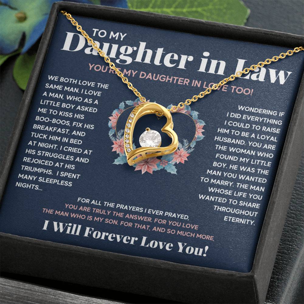 To My Daughter In Love Heart Necklace Gift Set Forever Love Necklace