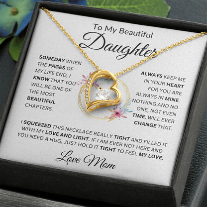 To My Beautiful Daughter  Always Keep Me In Your Heart  Love Mom  Fl Necklace Forever Love Necklace