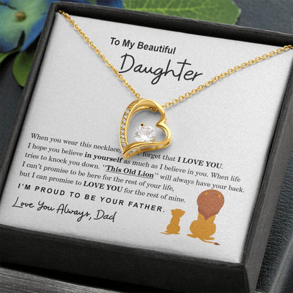 To My Beautiful Daughter Necklace, Daughter Gift From Dad, Father Daughter Gift, Christmas Gift, Unique Daughter Birthday Graduation Gift Forever Love Necklace