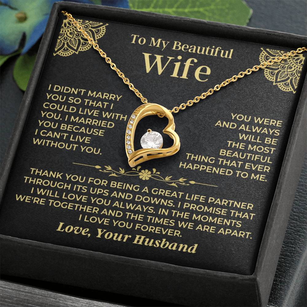 To My Beautiful Wife - Forever Love Gift Set - Ss526 Forever Love Necklace