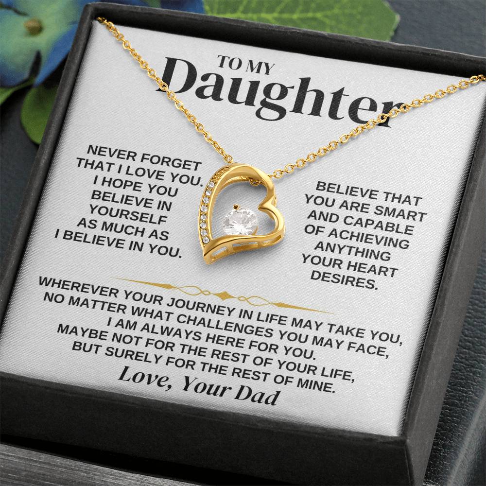 To My Daughter - Love Dad - Necklace Gift Set - Ss346 Forever Love Necklace