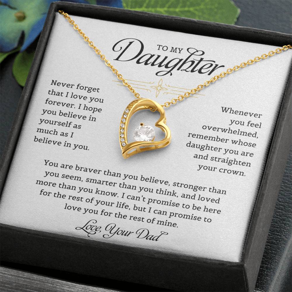 To My Daughter  Never Forget That I Love You - Forever Love Necklace Forever Love Necklace