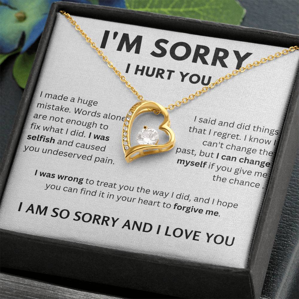 I'M Sorry I Hurt  You - White Forever Love Necklace
