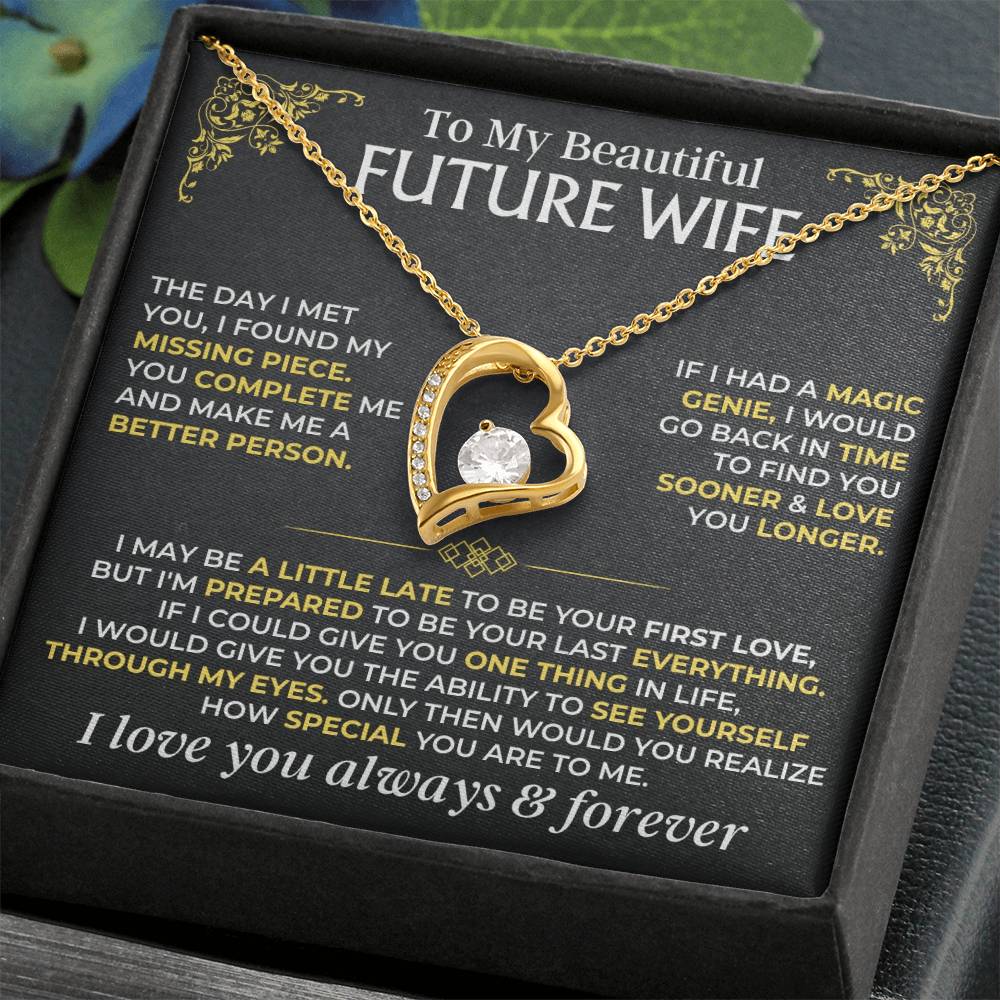 To My Beautiful Future Wife - Forever Love Gift Set - Ss516 Forever Love Necklace