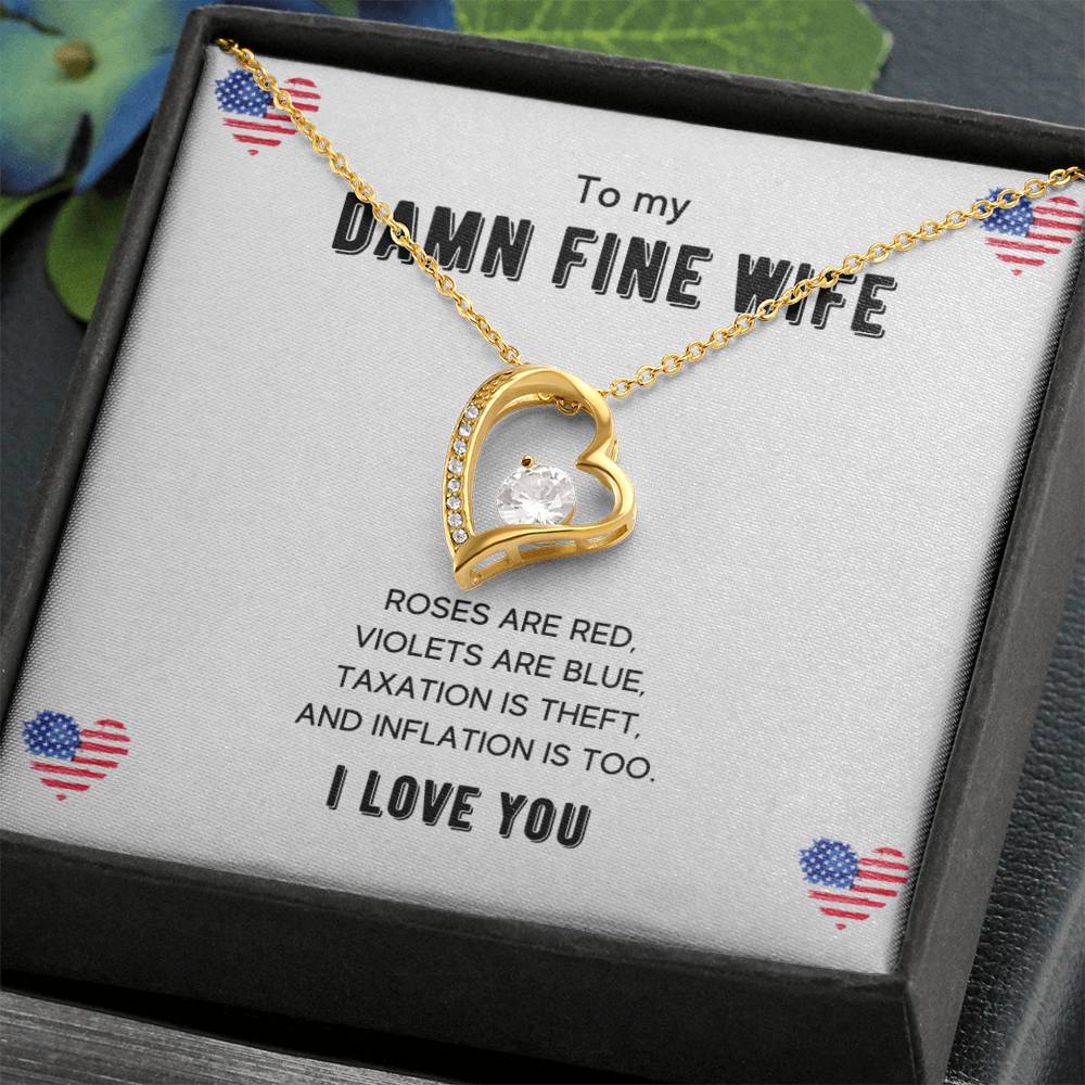 To My Damn Fine Wife - Women'S Forever Love Necklace & Earring Set - Gift For Wife Forever Love Necklace