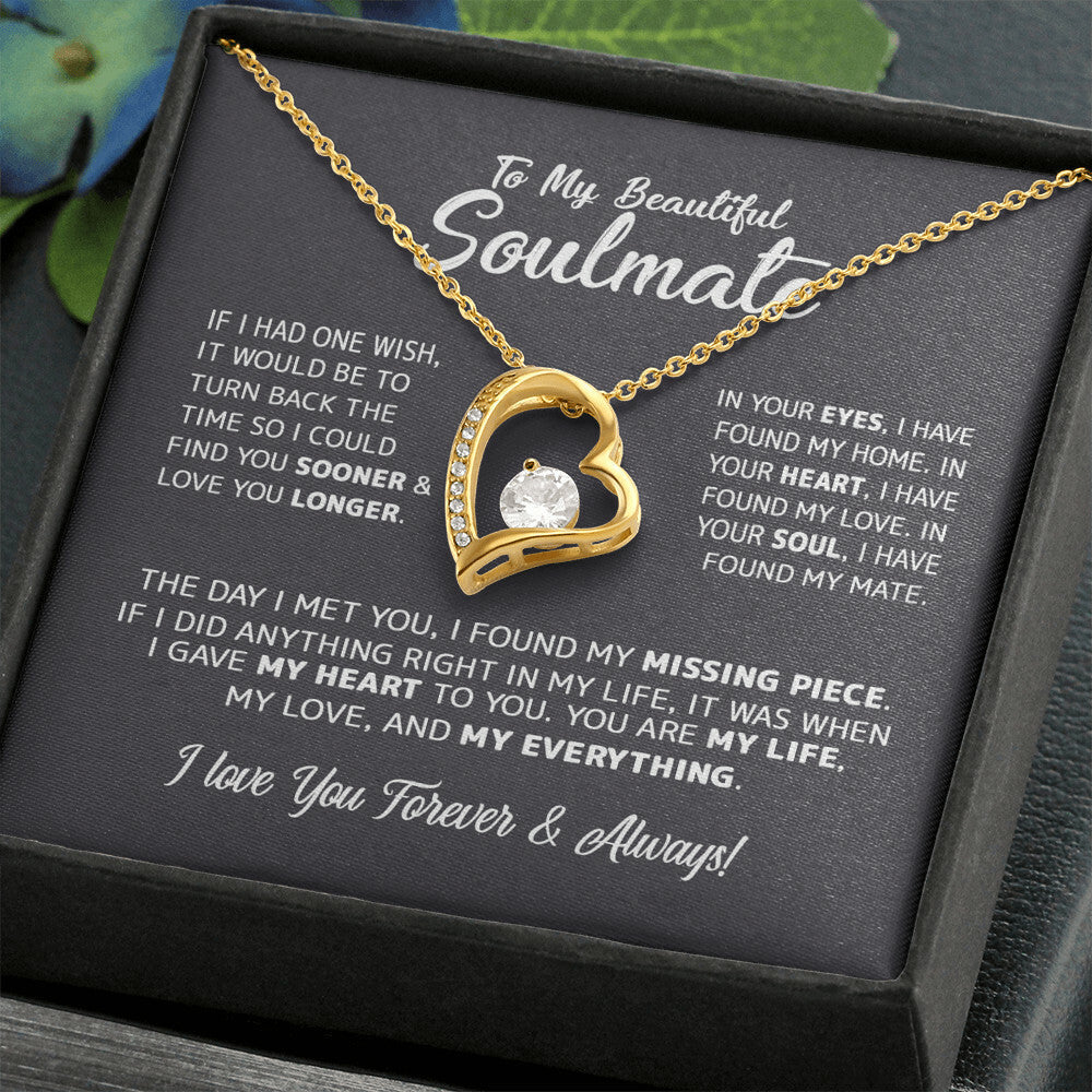 To My Beautiful Soulmate - In Your Eyes, I Have Found My Home Forever Love Necklace