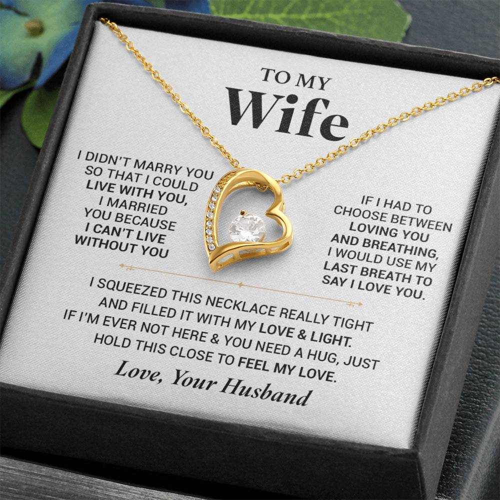 To My Wife Necklace, Christmas Gift For Wife, Christmas Gifts For Her, Wife Gift Forever Love Necklace
