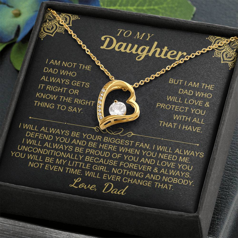 To My Daughter - Love Dad - Beautiful Set Forever Love Necklace