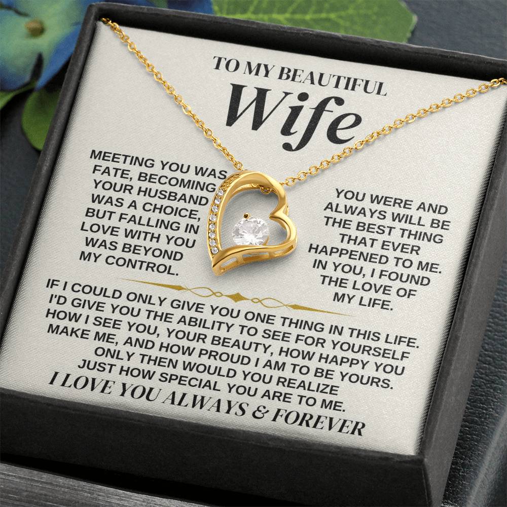 To My Beautiful Wife - Forever Love Necklace Gift Set - Ss323 Forever Love Necklace