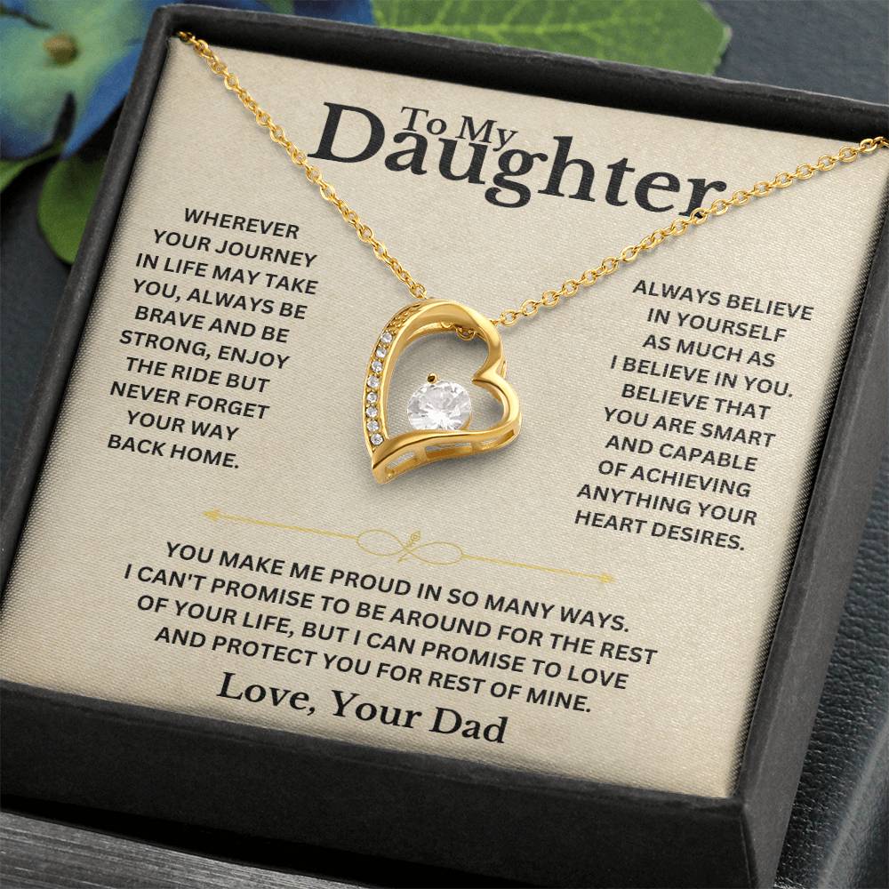 To My Daughter - Love Dad - Necklace Gift Set Forever Love Necklace
