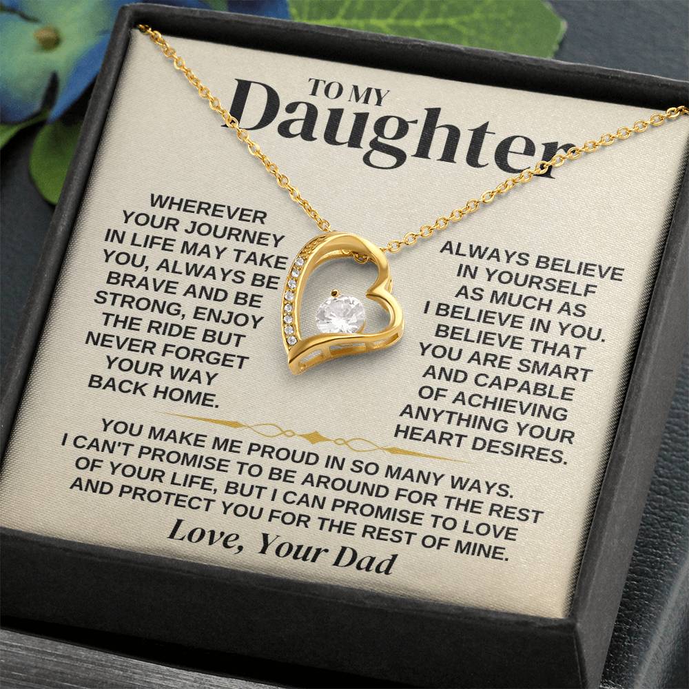To My Daughter - Love Dad - Necklace Gift Set - Ss318 Forever Love Necklace