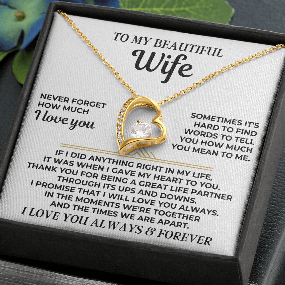 To My Beautiful Wife - Forever Love Gift Set - Ss547 Forever Love Necklace