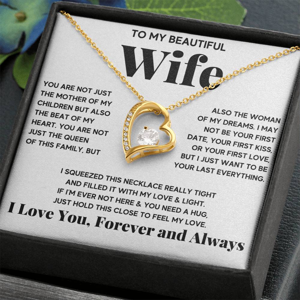 To My Beautiful Wife Beat Of My Heart Forever Love Necklace Forever Love Necklace