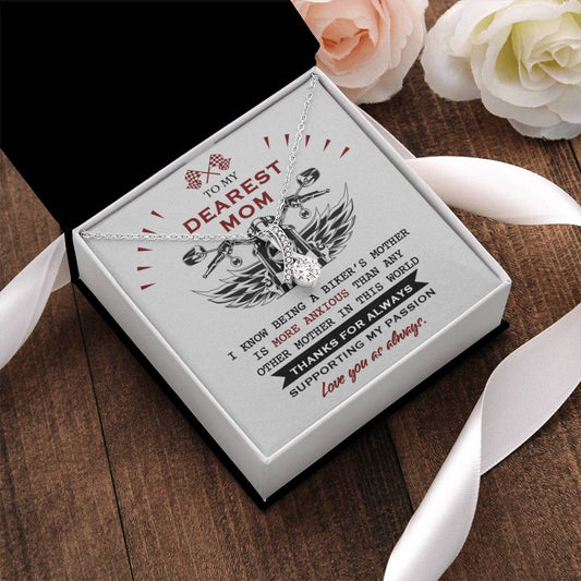 Biker's Mom Gift - Supporting My Passion - The Alluring Beauty Necklace Alluring Beauty Necklace