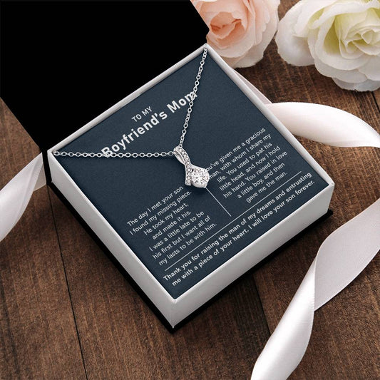 To My Boyfriend's Mom - Thank You For Raising The Man Of My Dreams - Necklace Alluring Beauty Necklace