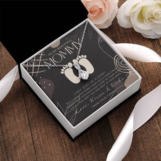 Mom To Be Gift  New Mommy Gift Necklace  Pregnant Wife Gift  I May Just Be A Bump But I Love You  To Mummy From Bump  To Mommy To Be Alluring Beauty Necklace