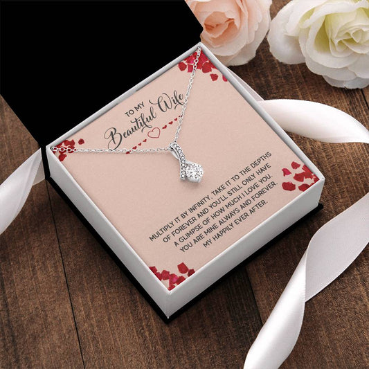 To My Beautiful Wife Gift For Wife From Husband Wife Message Gift I Love You Gift For Wife Heartfelt Gift For Wife Alluring Beauty Necklace