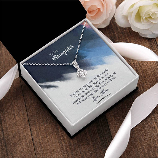 To My Daughter - My First Priority Necklace - Gift For Daughter From Mom Daughter Mother Necklace Daughter Gift From Mommy To My Daughter Alluring Beauty Necklace