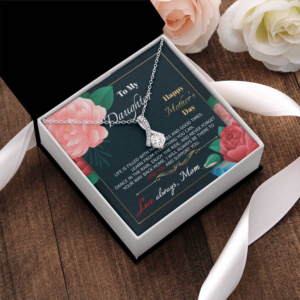 To My Daughter - Happy Mother's Day - Gift For Daughter New Mom Necklace Daughter Gift For Happy Mother's Day Alluring Beauty Necklace