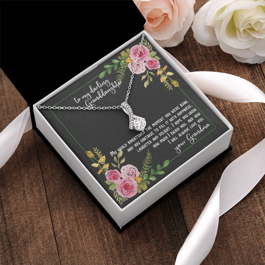 To My Darling Granddaughter - You Brighten My World Gift Necklace From Grandma Alluring Beauty Necklace