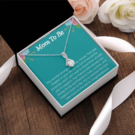 Mom To Be Sparkly Pendant Alluring Beauty Necklace