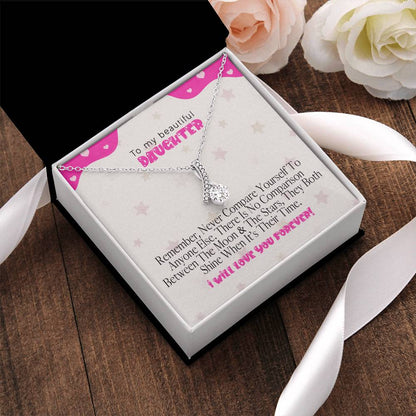 To My Beautiful Daughter - The Perfect Gift For Your Daughter Mom Daughter Necklace Daughter Birthday Gift Daughter Graduation Alluring Beauty Necklace