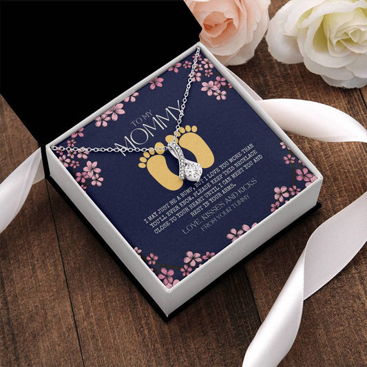 Baby Shower Gift New Mommy Necklace Pregnant Wife Gift To My Mommy I May Just Be A Bump But I Love You More Than You Ever Alluring Beauty Necklace