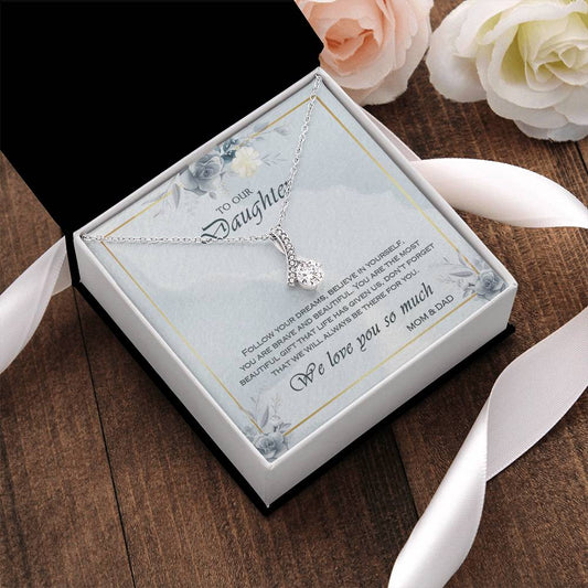 Alluring Beauty Necklace To Your Daughter – From Mom & Dad With Love – Jewelry Gift B2d3t3 Alluring Beauty Necklace