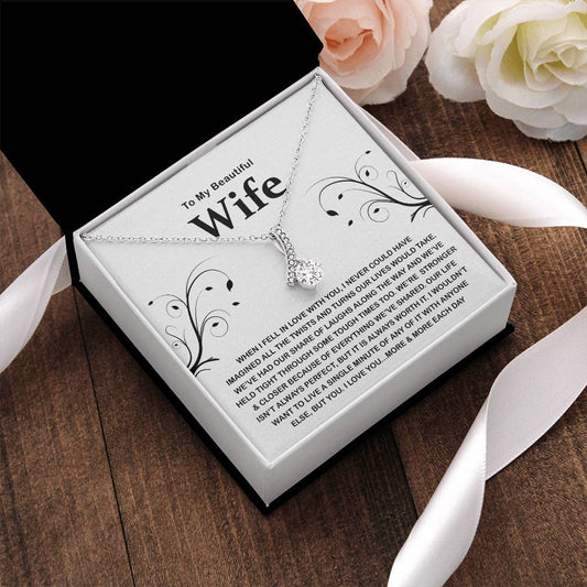 To My Beautiful Wife - Heart Melt Message  Alluring Necklace?? Alluring Beauty Necklace