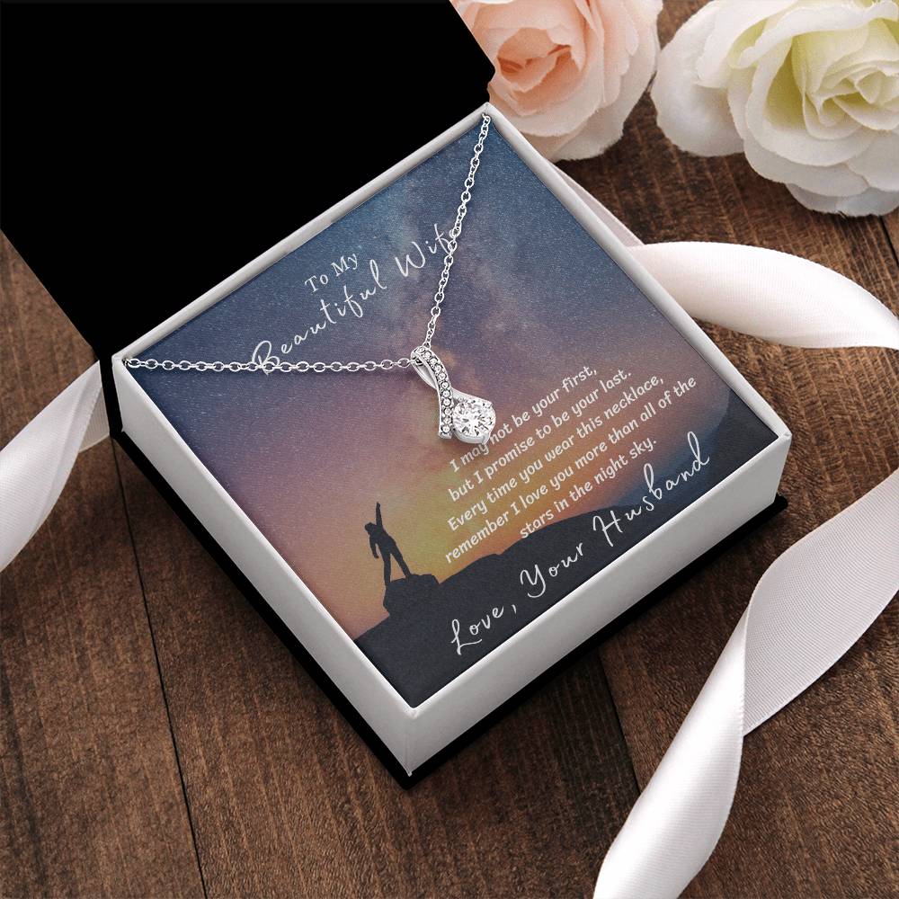 To My Beautiful Wife - I Love You More Than All The Stars Alluring Beauty Necklace