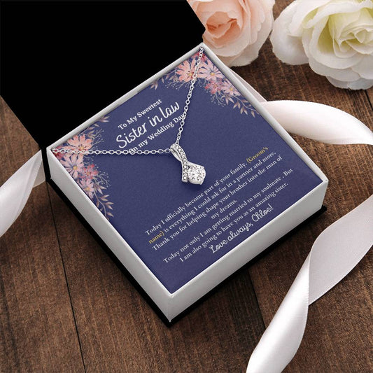 Sister In Law On My Wedding Day - Ribbon Alluring Beauty Necklace