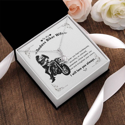 To My Badass Biker Wife Alluring Beauty Necklace