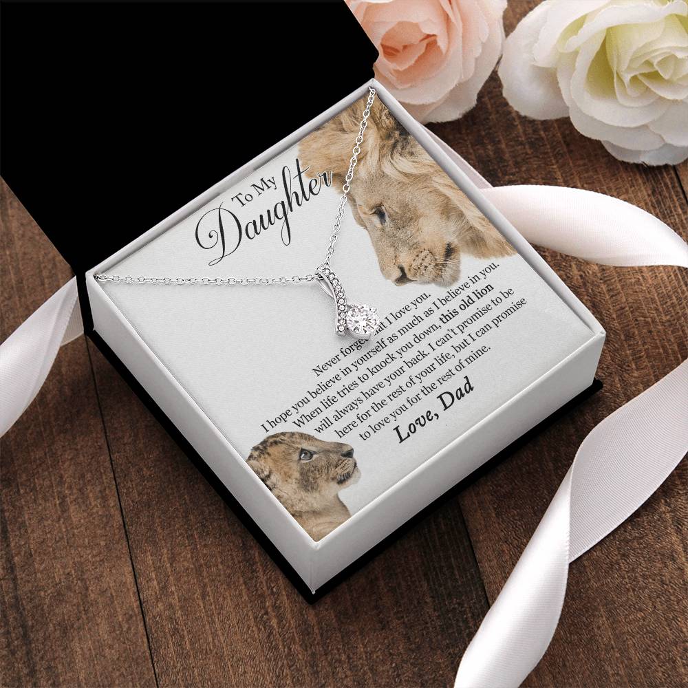 To My Daughter - This Old Lion Will Always Have Your Back Alluring Beauty Necklace