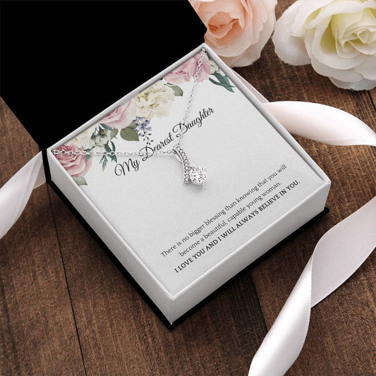 Beautiful And Blessed My Dearest Daughter Pendant Necklace Alluring Beauty Necklace