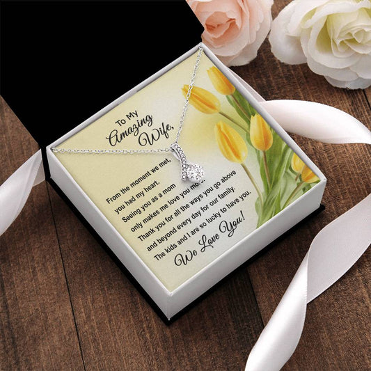 Amazing Wife - The Kids And I Are So Lucky - Yellow Tulips Allure Necklace Alluring Beauty Necklace