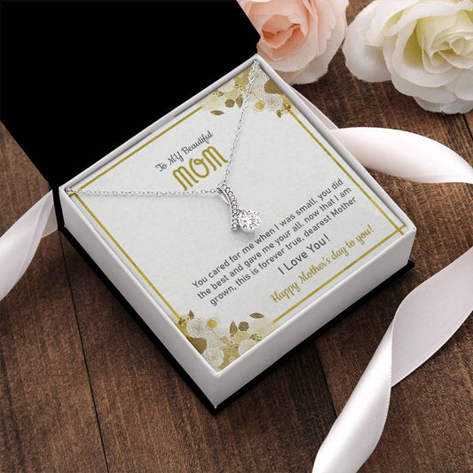 To My Beautiful Mother Mother's Day Necklace Alluring Necklace For Mom Mom Gift Mother's Day Gift Necklace Alluring Beauty Necklace