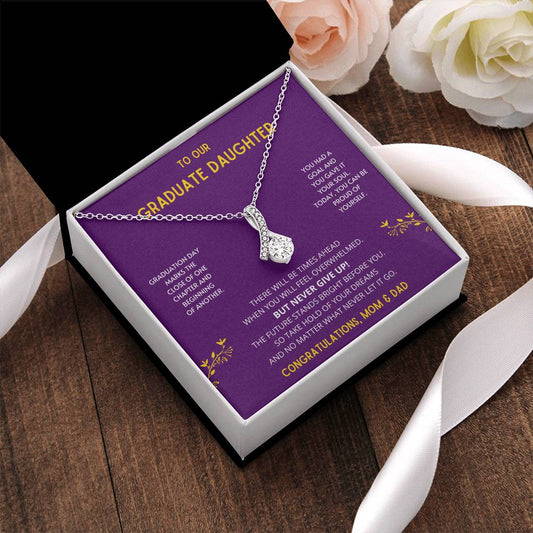 The Future Stands Bright Before You! Graduate Daughter - Necklace College Graduation Gift For Her High School Senior Graduation Alluring Beauty Necklace
