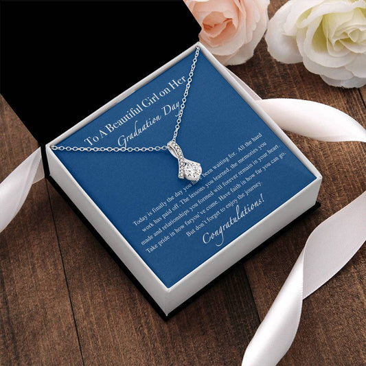 To A Beautiful Girl On Her Graduation - Graduation Gift Necklace Graduation Gift For Her College Graduation Alluring Beauty Necklace