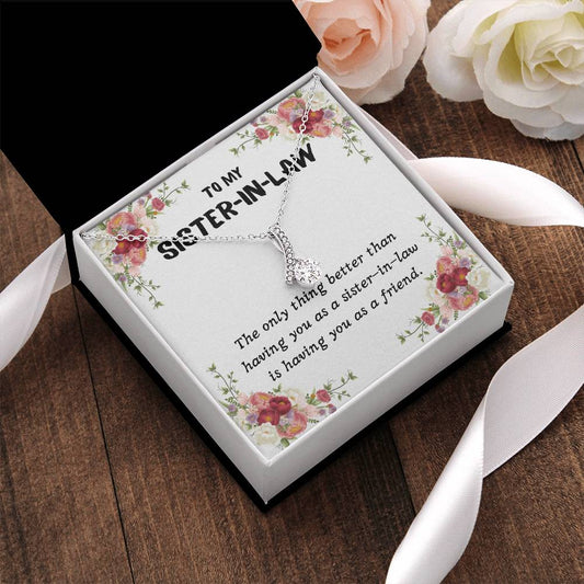Sister Of The Groom Gift Sparkly Pendant Necklace Alluring Beauty Necklace
