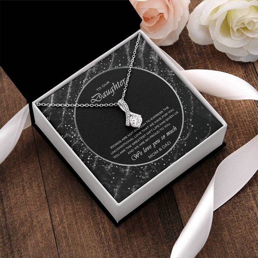 Alluring Beauty Necklace To Your Daughter – From Mom & Dad With Love – Jewelry Gift B2d8t4 Alluring Beauty Necklace