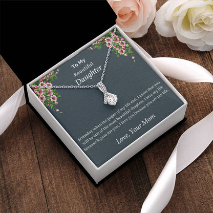 To My Beautiful Daughter Someday When The Pages Interlocking Hearts Necklace To Daughter From Mom Mom And Daughter Alluring Beauty Necklace