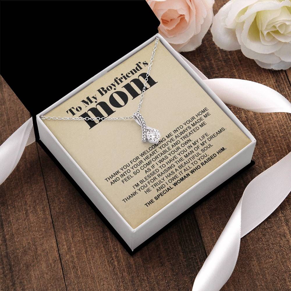 To My Boyfriend's Mom - I Owe It All To You - Necklace Y Alluring Beauty Necklace